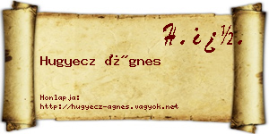 Hugyecz Ágnes névjegykártya