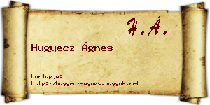 Hugyecz Ágnes névjegykártya